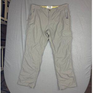 Mountain Khakis Men’s 38x32 Snake River Nylon Cargo Pants Gray Hiking Zipper